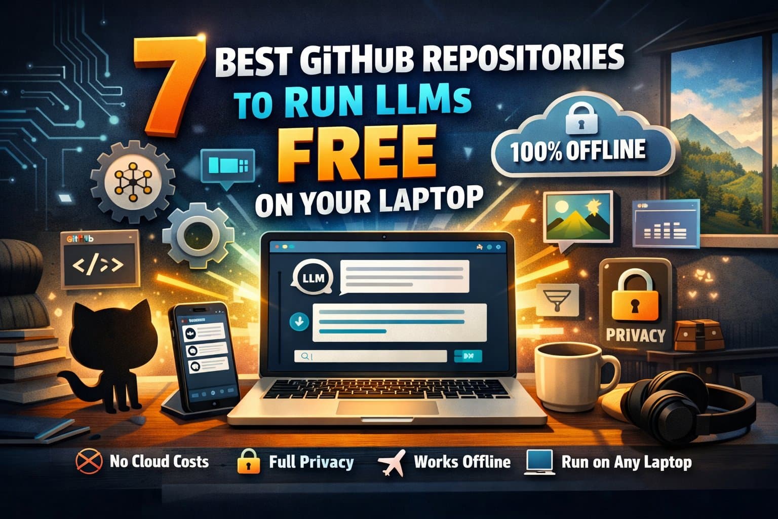 7 Best GitHub Repositories to Run LLMs Completely Free on Your Laptop